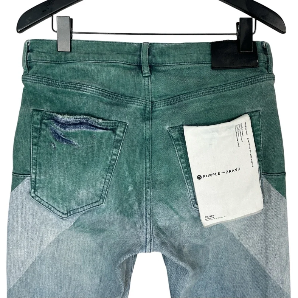 PURPLE BRAND Low Rise Slim Coated Diagonal Jean size 31 in Multicolor